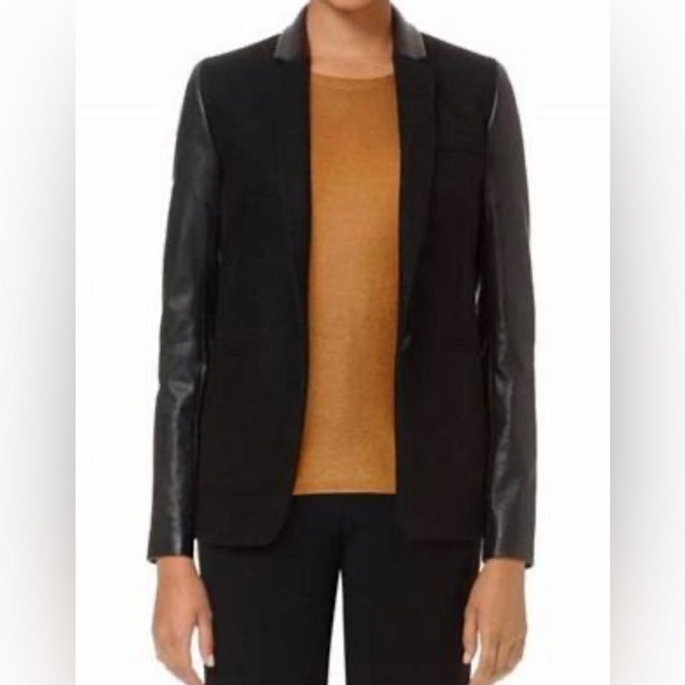 Babaton Fred Blazer - wool, cashmere & vegan leather sleeves